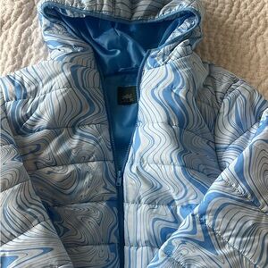 Blue Swirl Puffer Jacket